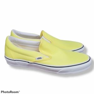 Vans Neon Lemon Classic Slip On Shoes 10.5 men